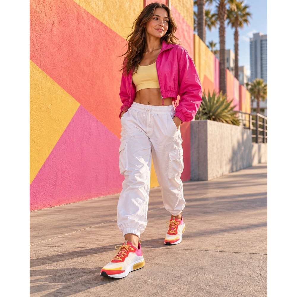 Nike Air Max Dia Summit White Laser Fuchsia Ember Glow Womens 9 Y2K Athleisure
